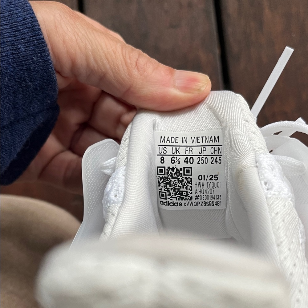 adidas Women’s All-White Knit Running Sneakers - Picture 5 of 5